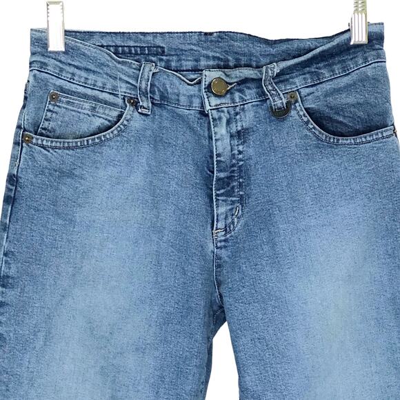 Gabriele Strehle Light Wash High Rise Blue Denim Straight Leg Jeans - Picture 3 of 8